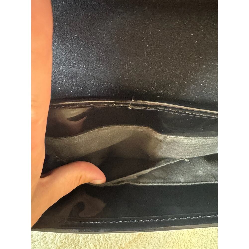 Vintage Fendi Zucca Monogram Baguette Bag Brown Canvas Black Leather Shoulder - Picture 15 of 16